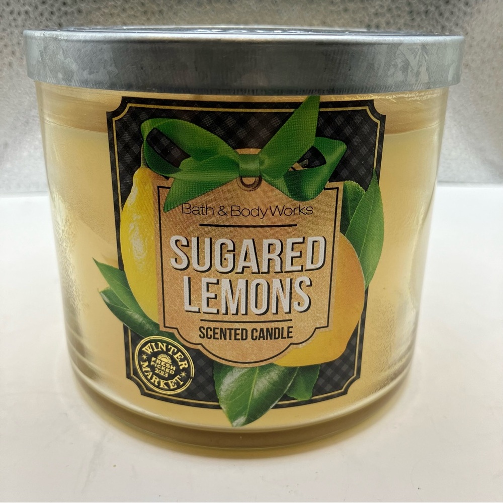 Bath & Body Works Sugared Lemons 3-Wick Scented Candle 14.5oz Winter Market 2013